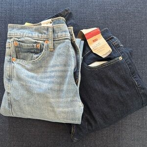 2 pair, NWT Levi's 513 Men's Light and Dark Blue Jeans 32x32